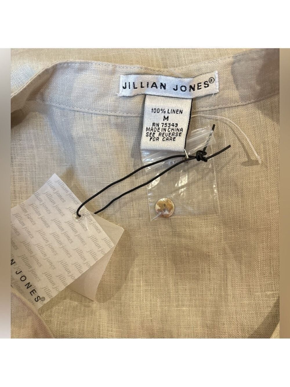 80s 2PC LINEN TOPS ANN TAYLOR PINK TOP SZ 6 & NWT JILLIAN JONES CREAMY TOP SZ M - Picture 9 of 9